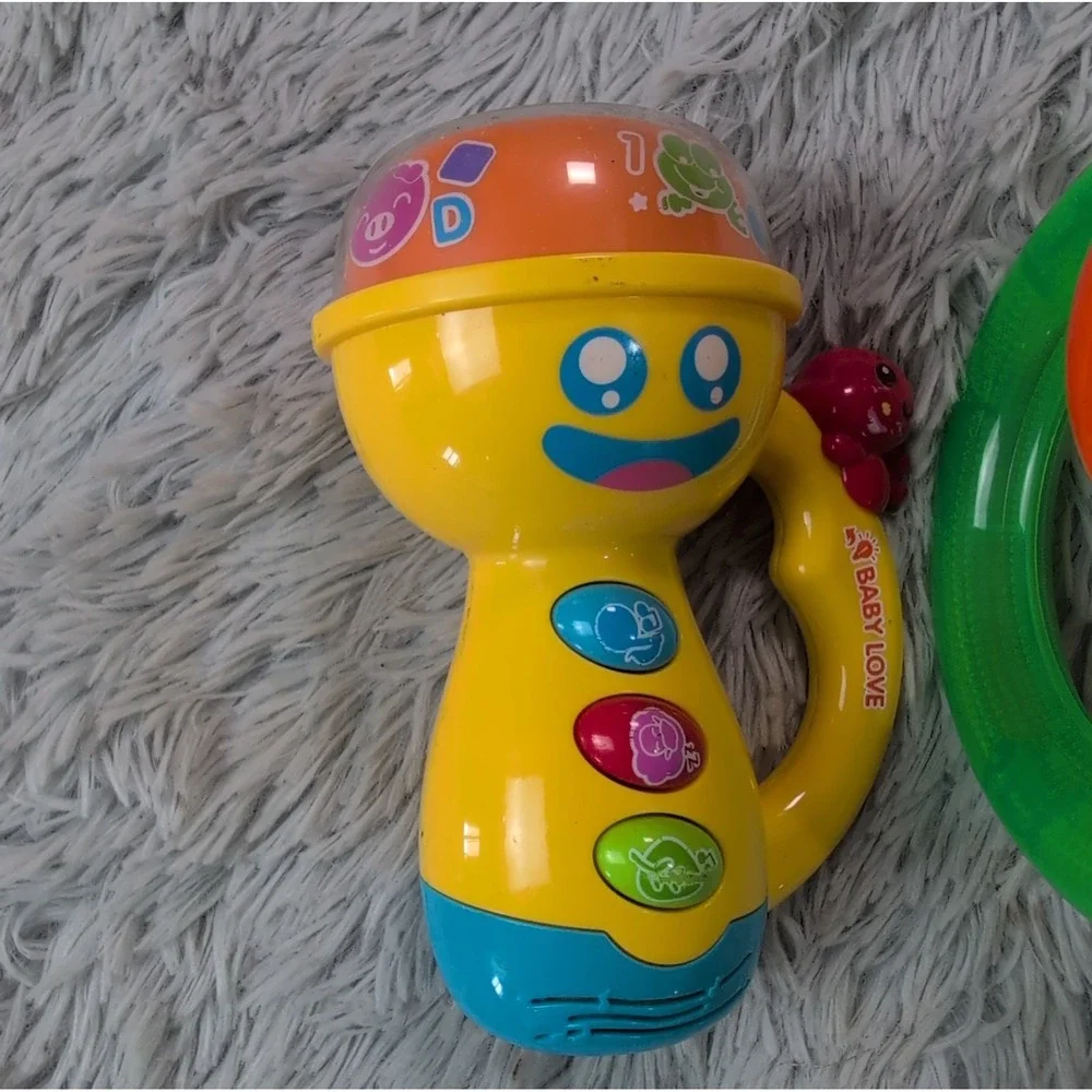 Lot Of 2 Toys Bright Stars Roll & Glow Monkey Ready, Set & Roll Baby Love